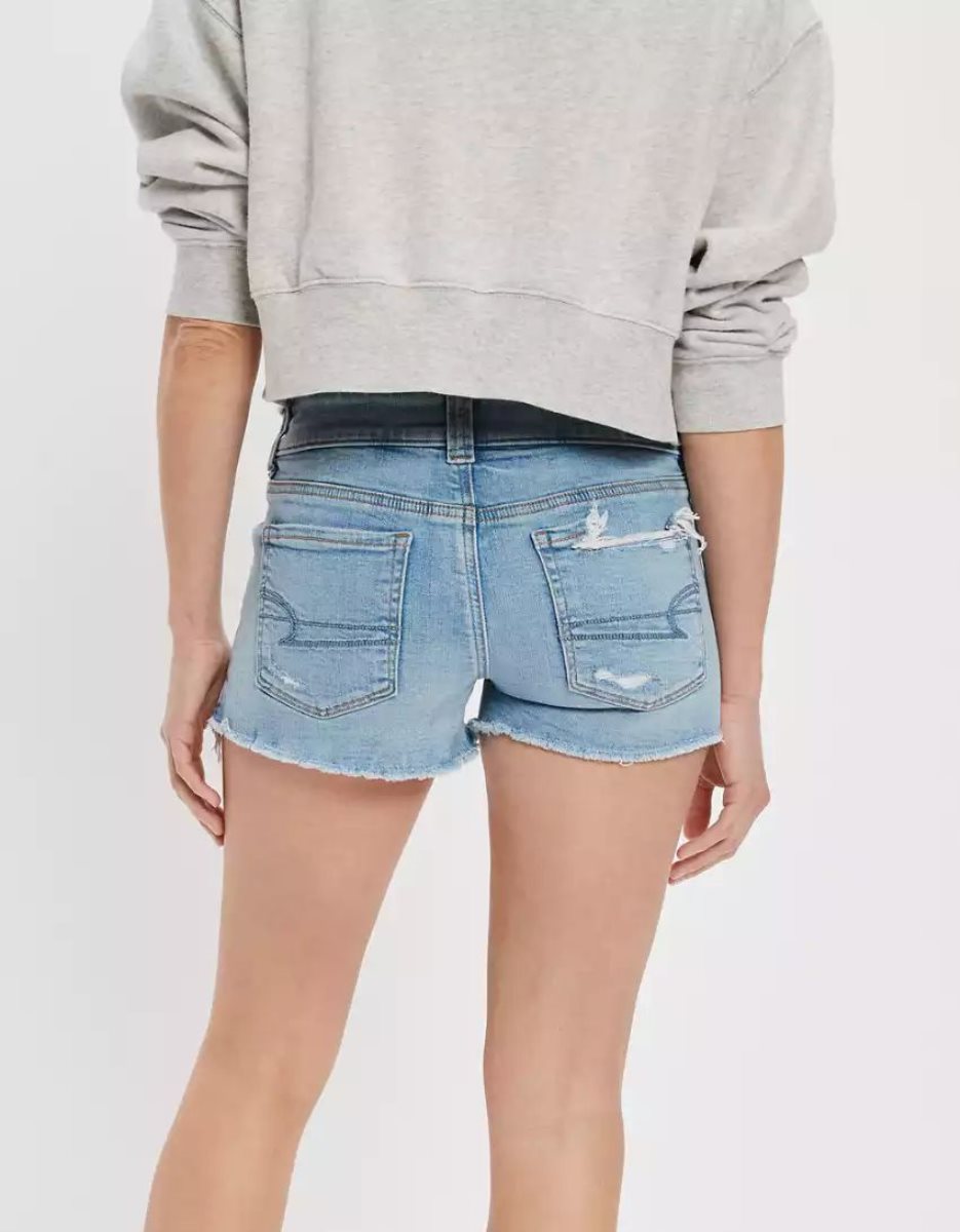 Shorts American Eagle AE Stretch Super Low-Rise Denim Lavage Clair Femme | GQY-38617633